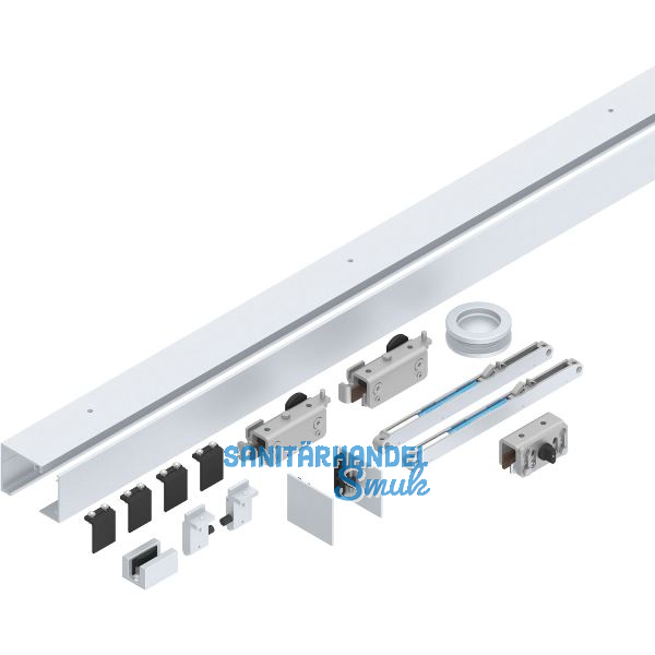 HELM GT-L 50 Beschlagset Glas 8-10 mm L=2000 mm Wand 50 kg Alu silber eloxiert