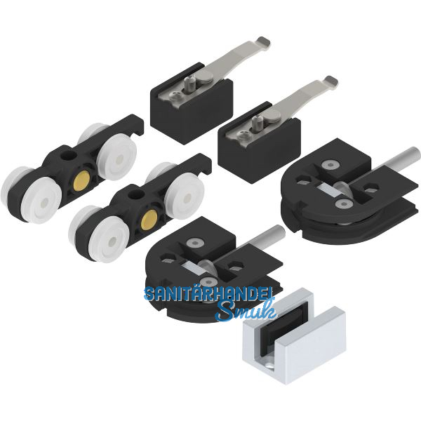 SOLIDO 100 Beschlagset Glas Punktbefestigung 8-10,76 mm F�hrung silber eloxiert