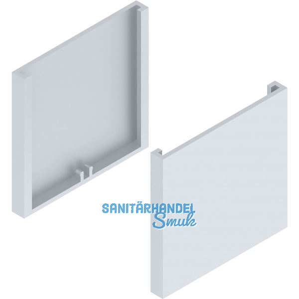 SOLIDO 100 Abdeckkappen-Set Glas Punktbefestigung eckig silber