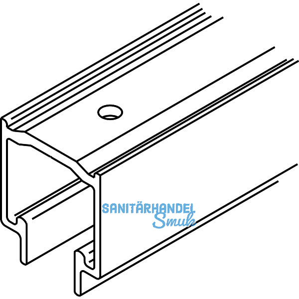 Laufschiene HAWA-Centerfold/Variofold 80/H, auf Ma�, Aluminium farblos eloxiert