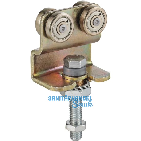 Rollapparat HELM 186 zweipaarig mit Drehlager, Stahl verzinkt, gelb