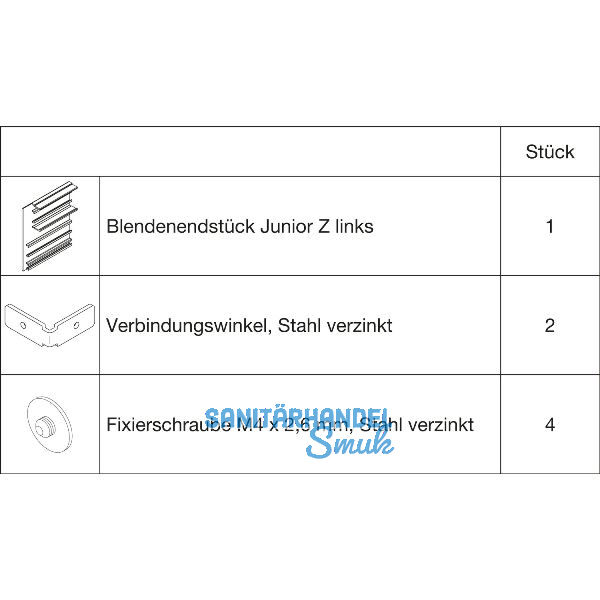 HAWA Junior 100/Z Abdeckkappen-Set zu Clipblende 59 mm links silber (30141)