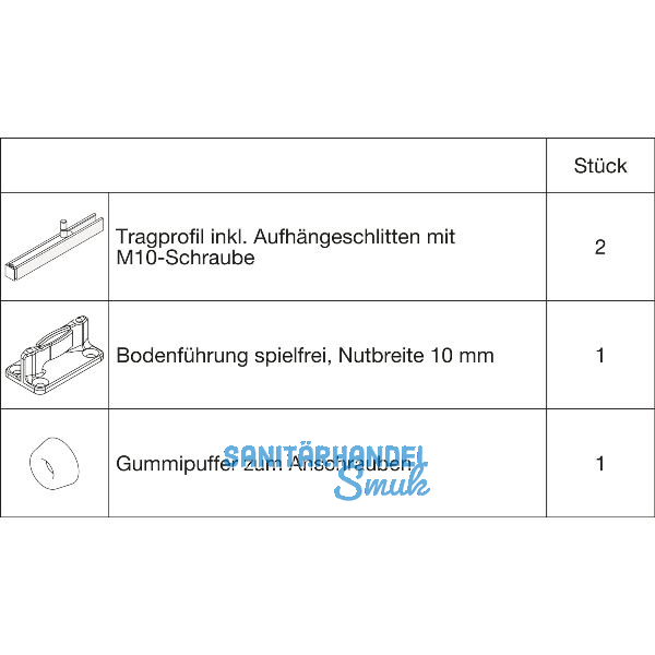 HAWA Junior 100/B Grundbeschlagset Holz ohne Laufwerk