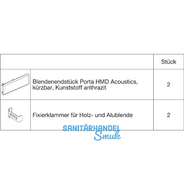 HAWA Porta 100/HMD Acoustics Abdeckkappen-Set Kunststoff anthrazit