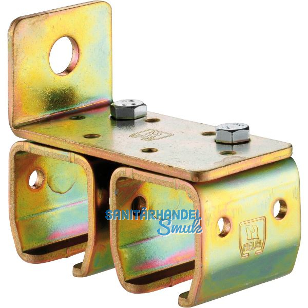 Doppelwandbefestigungsmuffe HELM 301 D, Loch � 13 mm, Stahl verzinkt, gelb