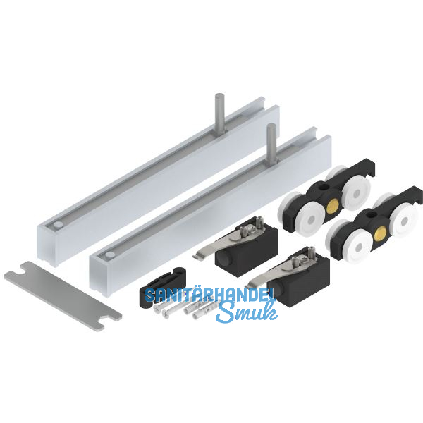 HELM 140 Beschlagset Holz minimale Einbauh�he mit Stopper ohne Laufschine