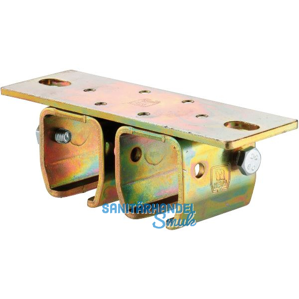 Doppeldeckenbefestigungsmuffe HELM 402 D, Loch � 13 mm, Stahl verzinkt, gelb