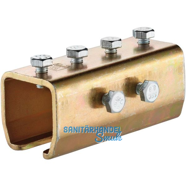 Verbindungsmuffe HELM 1603, Schraube M10 x 20 mm, Stahl verzinkt, gelb