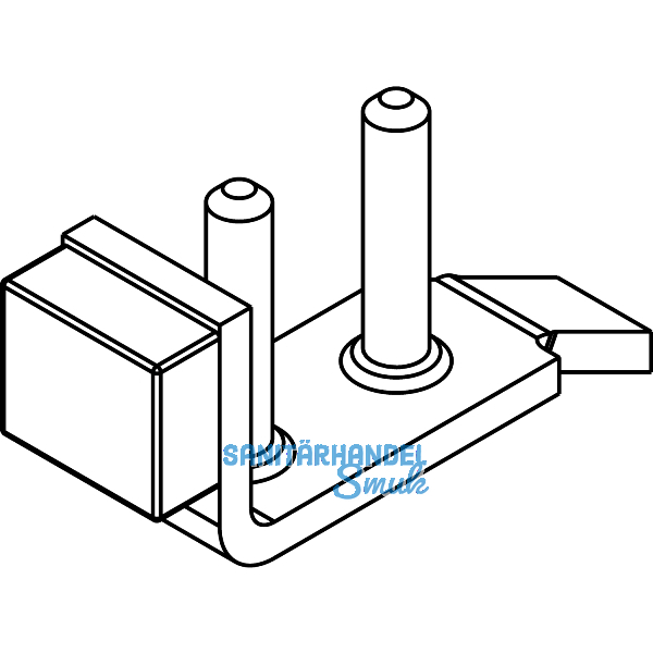 Stangenschloss-Schlie�platte Silent Stop f�r HAWA Junior 120 verstell. verzinkt