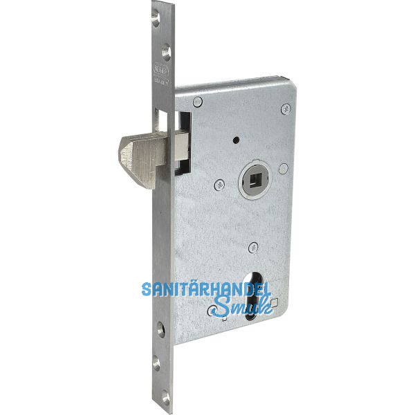 Schiebet�rschloss mit Hakenriegel, PZW, DM 65, VK 9 mm, eckig, Edelstahl