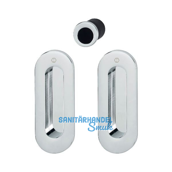 HOPPE Schiebet�rmuschel Set M472 - BL, ovale Rosette, Messing verchromt