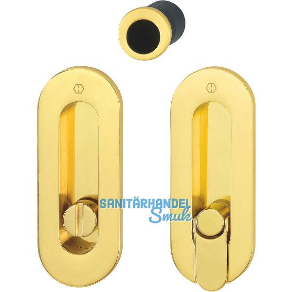 HOPPE Schiebet�rmuschel Set M472 - WC, ovale Rosette, Messing poliert lackiert
