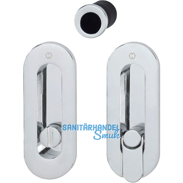 HOPPE Schiebet�rmuschel Set M472 - WC, ovale Rosette, Messing verchromt