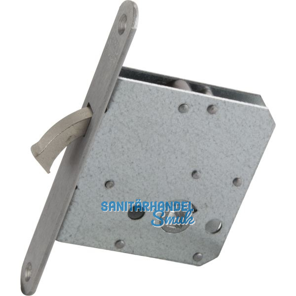 Schiebet�rschloss m. vernickeltem Bogenriegel, WC, DM 55, Stulp rund, Edelstahl