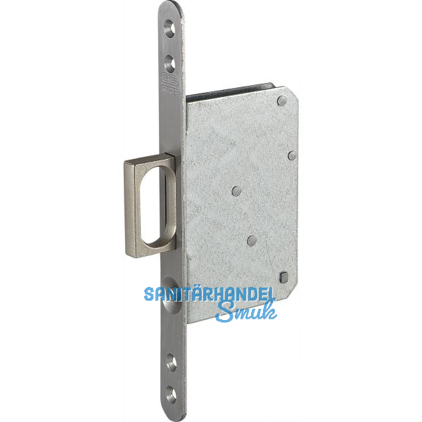 Schiebet�rschloss mit Stirnziehgriff 117 x 75 x 15,5 mm, rund, Edelstahl