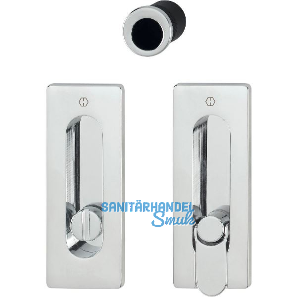 HOPPE Schiebet�rmuschel Set M464 - WC, eckige Rosette, Messing verchromt