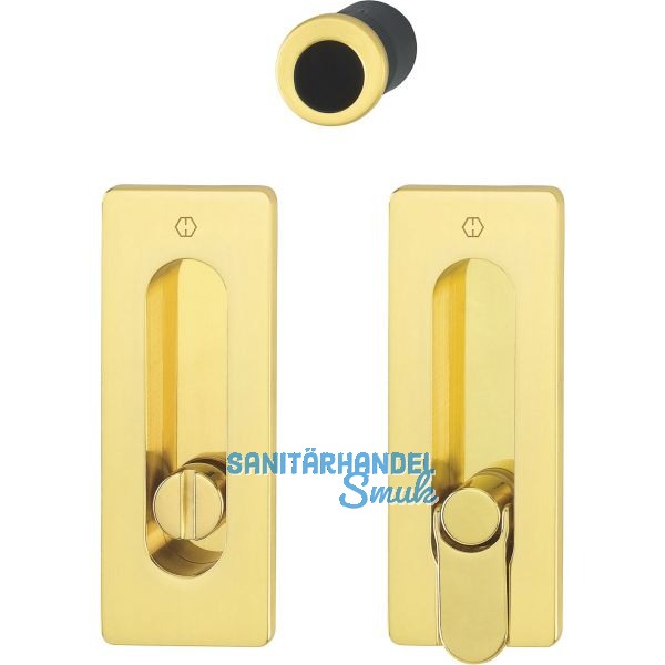 HOPPE Schiebet�rmuschel Set M464 - WC, eckige Rosette, Messing poliert