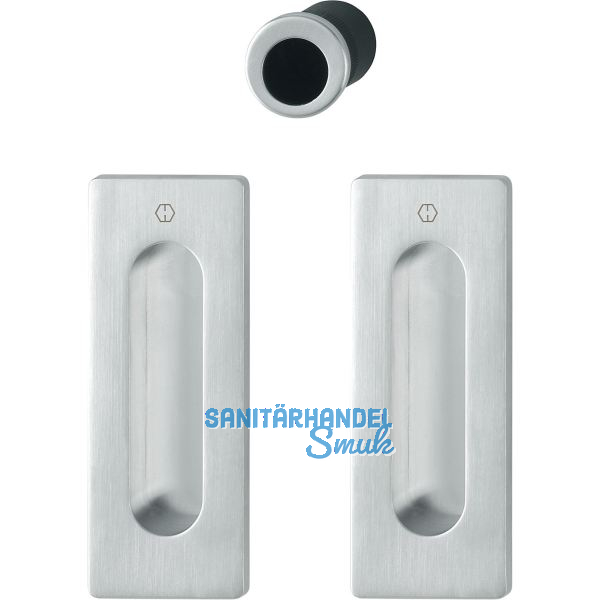 HOPPE Schiebet�rmuschel Set M464 - BL,eckige Rosette,Messing verchromt satiniert