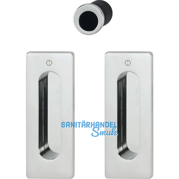 HOPPE Schiebet�rmuschel Set M464 - BL, eckige Rosette, Messing verchromt