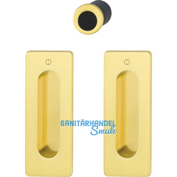 HOPPE Schiebet�rmuschel Set M464 - BL, eckige Rosette, Messing poliert