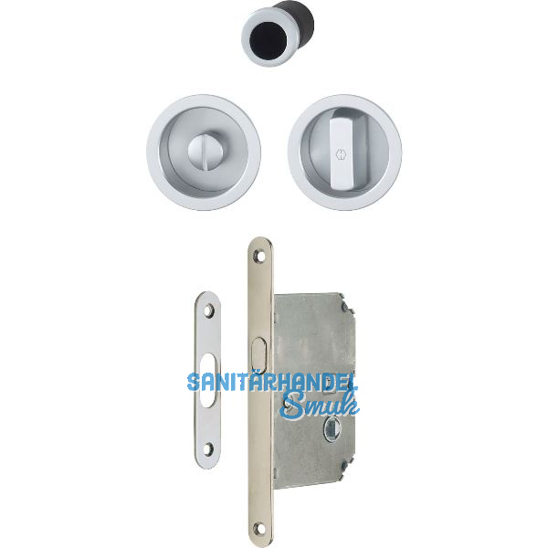 HOPPE Schiebet�rmuschel Set 4920 - WC mit Schloss, rund, verchromt satiniert
