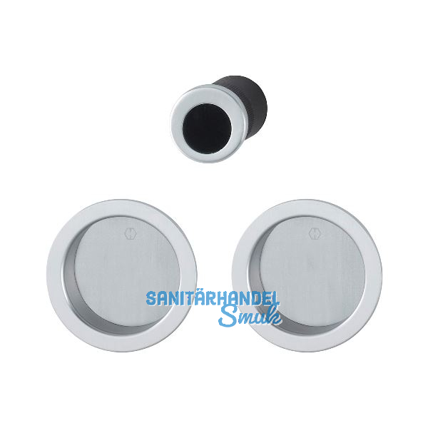 HOPPE Schiebet�rmuschel Set 4920 - BL, runde Rosette, Alu verchromt satiniert