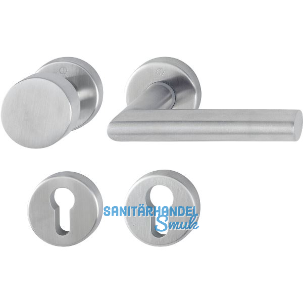 HOPPE Wechselgarnitur AMSTERDAM auf Rosette, T�rst�rke 37 - 42 mm,Edelstahl matt