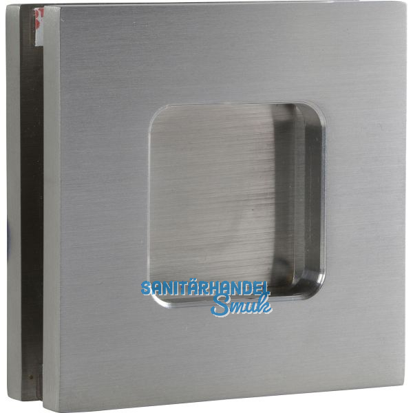 Schiebet�rmuschelpaar 6405 f�r Glas, eckig, Glasst�rke 8 - 10 mm, Edelstahl