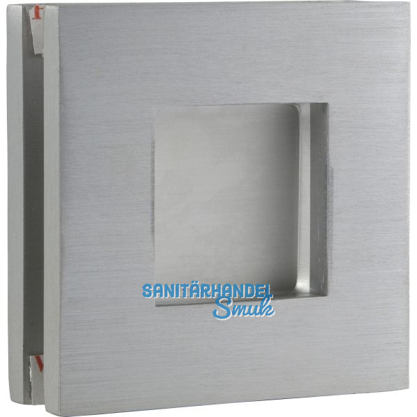 Schiebet�rmuschelpaar 6405 f�r Glas, eckig, Glasst�rke 8 - 10 mm,silber eloxiert