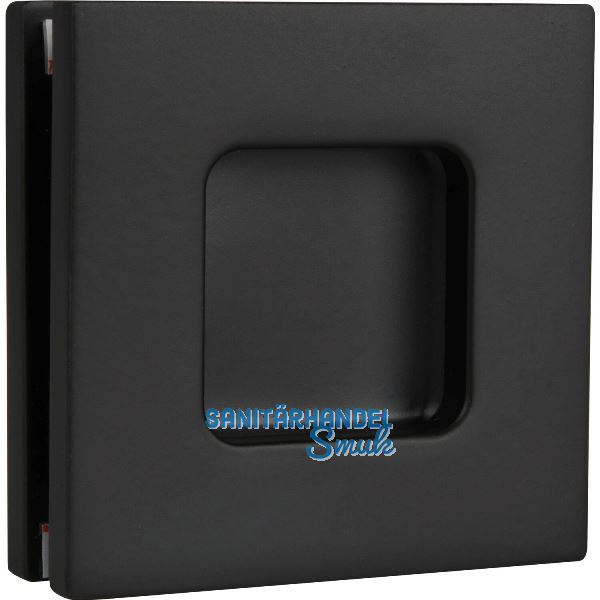 Schiebet�rmuschelpaar 6405 f�r Glas, eckig, Glasst�rke 8 - 10 mm, schwarz