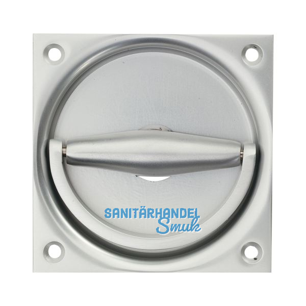 Klappringmuschelgriff KWS 5016, 90 x 90 mm, VK 8 mm, Lochteil, silber eloxiert