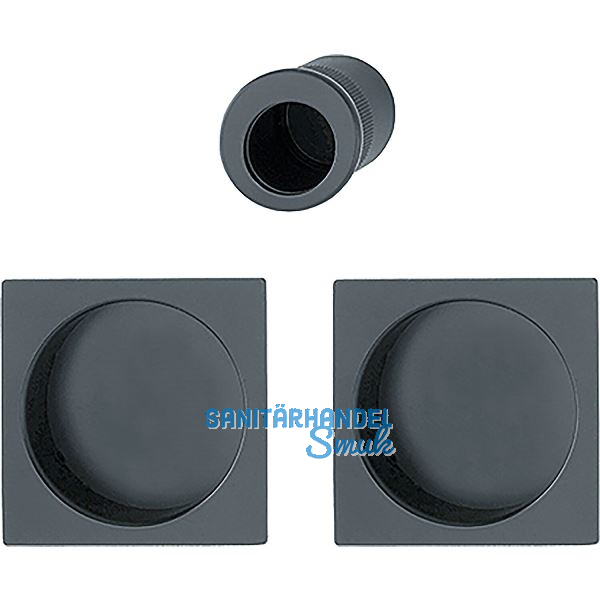 HOPPE Schiebet�rmuschel Set 4921 - BL, eckige Rosette, Aluminium schwarz matt