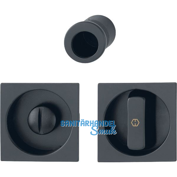 HOPPE Schiebet�rmuschel Set 4921 - WC, eckige Rosette, Aluminium schwarz matt