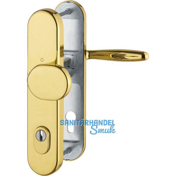 Sicherheits-Wechselgarnitur VERONA mit Kernziehschutz, PZ 88,RC2,Messing poliert