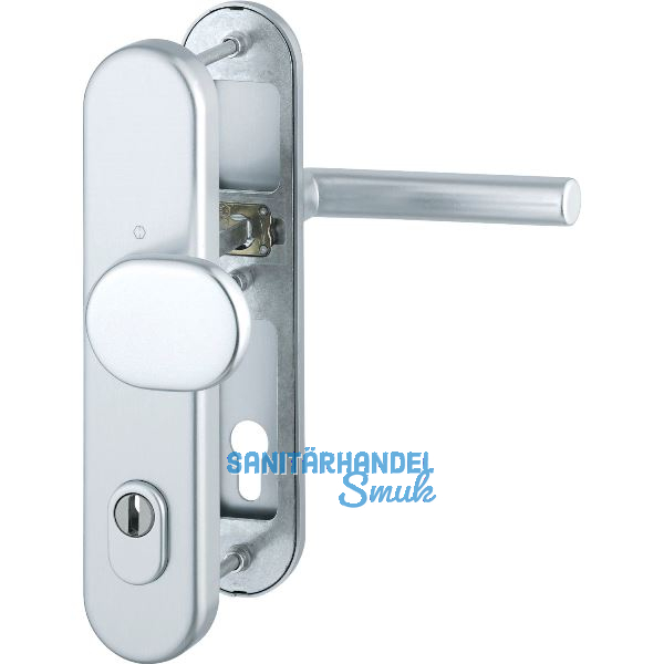 Sicherheits-Wechselgarnitur AMSTERDAM PZ92 mit Kernziehschutz, silber eloxiert