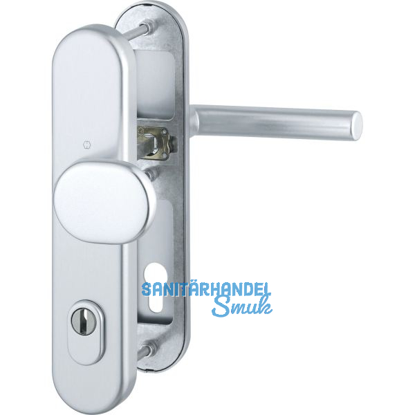 Sicherheits-Wechselgarnitur AMSTERDAM PZ72 mit Kernziehschutz, silber eloxiert