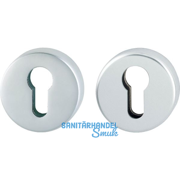 HOPPE Sicherheits-Zylinderrosettenpaar rund, Aluminium silber eloxiert