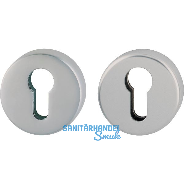 HOPPE Sicherheits-Zylinderrosettenpaar rund, Edelstahl matt