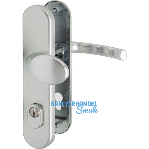 SH-Wechselgarnitur LIEGE-Schild PZ88, mit Kernziehschutz, Alu silber eloxiert