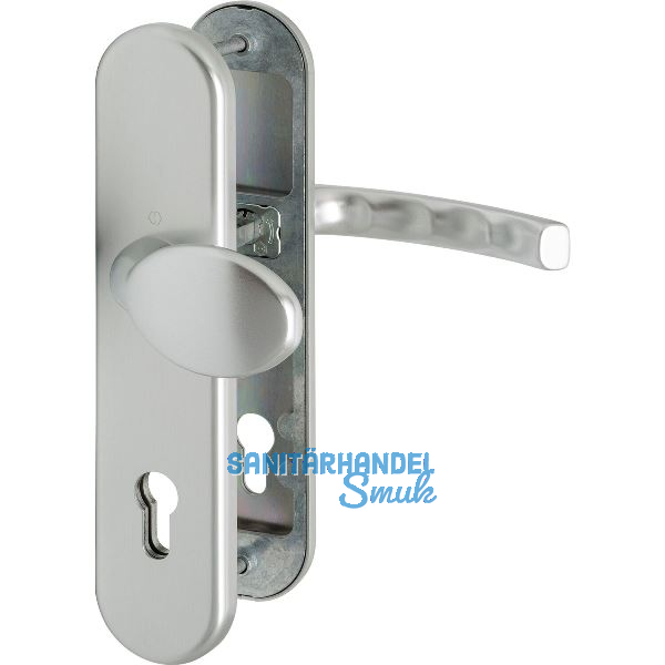 SH-Wechselgarnitur LIEGE-Schild PZ88, ohne Kernziehschutz, Alu silber eloxiert