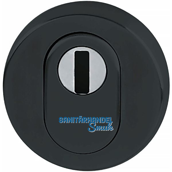 HOPPE Zylinderrosette au�en rund PZ mit Kernziehschutz, Edelstahl schwarz matt
