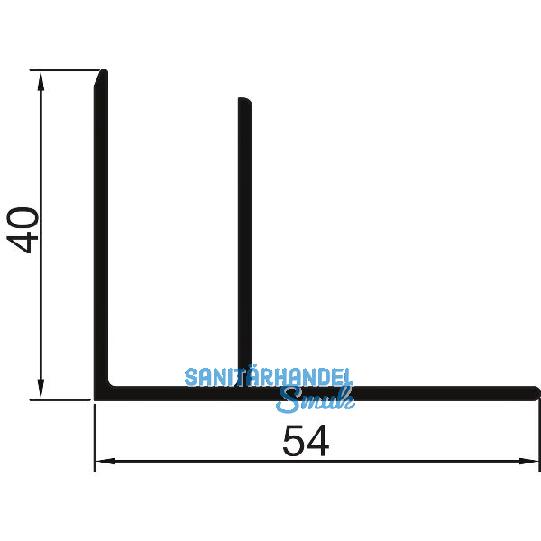 THYSSENKRUPP Syprotech Abschlussprofil F 16 mm, L=6000 mm, Alu blank