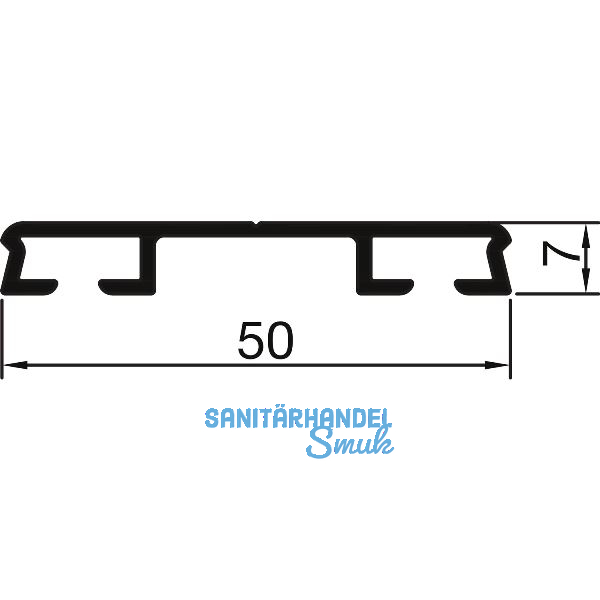 THYSSENKRUPP Syprotech Flachdeckschiene 50/7 ungelocht L=7000 mm Alu blank