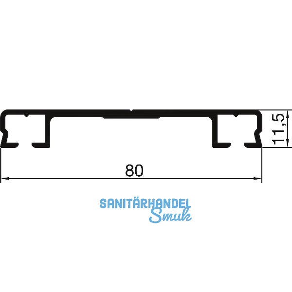 THYSSENKRUPP Syprotech Flachdeckschiene 80/11 ungelocht L=6000 mm Alu blank