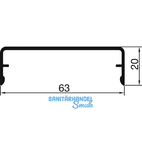 THYSSENKRUPP Syprotech Klipsabdeckung 63/20 Alu blank L=6000 mm