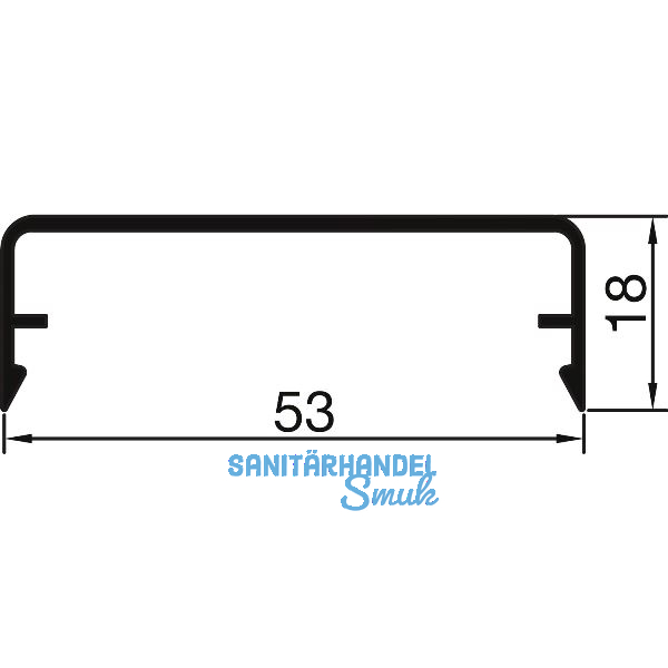 THYSSENKRUPP Syprotech Klipsabdeckung 53/18 Alu blank L=6000 mm