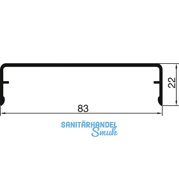THYSSENKRUPP Syprotech Klipsabdeckung 83/22 Alu blank L=7000 mm