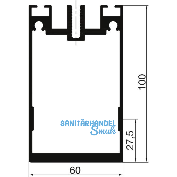THYSSENKRUPP Syprotech Sprossenprofil 60/100 tragend, L=7000 mm, Alu blank