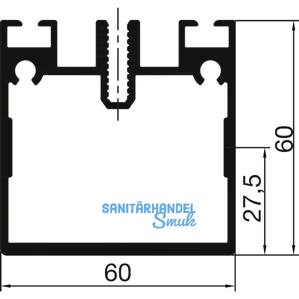 THYSSENKRUPP Syprotech Sprossenprofil 60/60 tragend, L=6000 mm, Alu blank