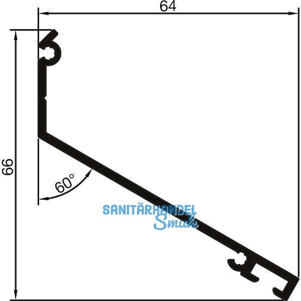 THYSSENKRUPP Syprotech Wandanschlussprofil Easyline, L=6000 mm, Alu blank